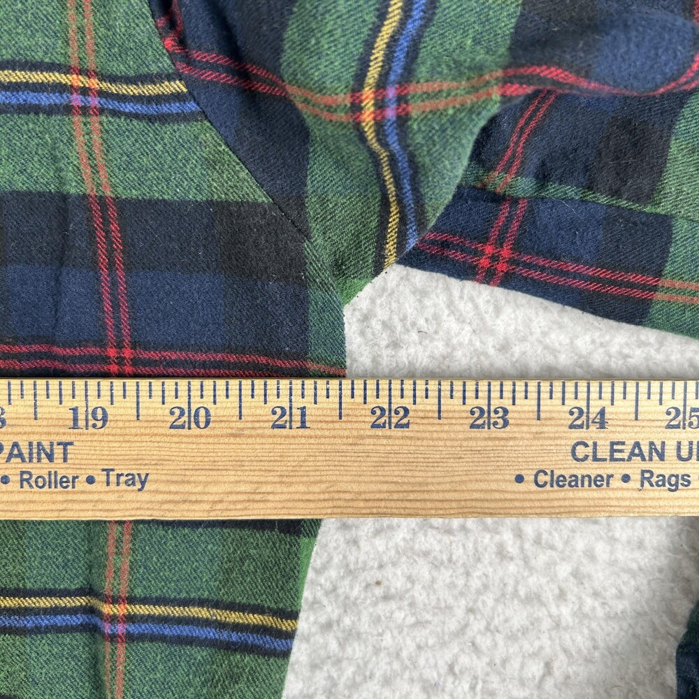 Matchstick Shirt Womens Large Green Navy Plaid Flannel Button Front Long Sleeve - Picture 11 of 13